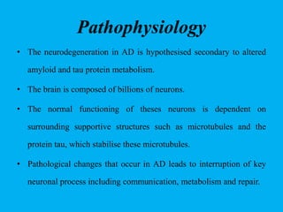 Alzheimer's disease pharmacotherapy | PPTX