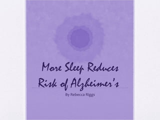 Alzheimer's risk