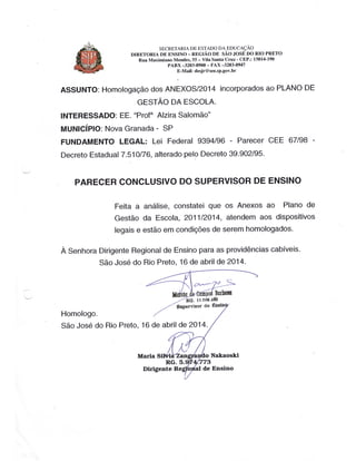 Plano Gestão EE Profa Alzira Salomão