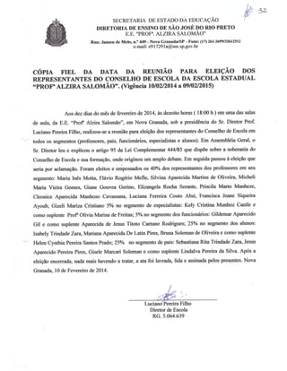 Plano Gestão EE Profa Alzira Salomão