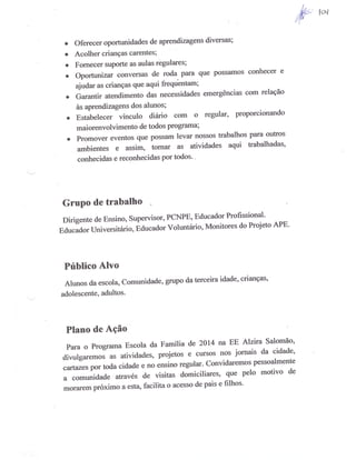 Plano Gestão EE Profa Alzira Salomão