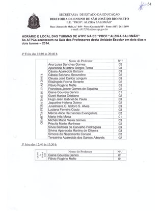 Plano Gestão EE Profa Alzira Salomão