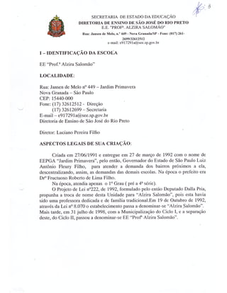 Plano Gestão EE Profa Alzira Salomão