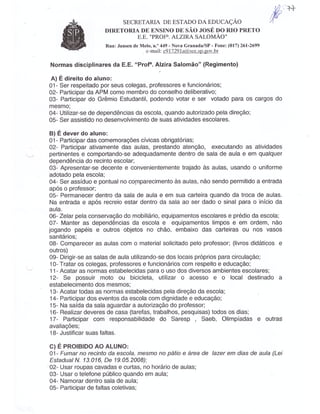 Plano Gestão EE Profa Alzira Salomão