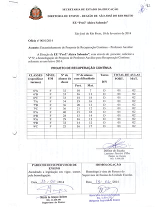 Plano Gestão EE Profa Alzira Salomão