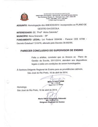 Plano Gestão EE Profa Alzira Salomão