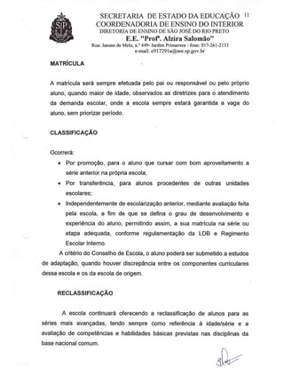 Plano Gestão EE Profa Alzira Salomão