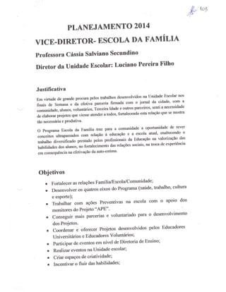 Plano Gestão EE Profa Alzira Salomão