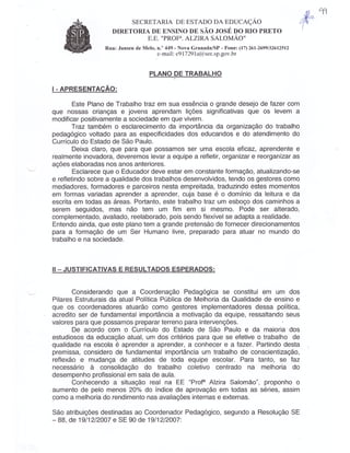 Plano Gestão EE Profa Alzira Salomão