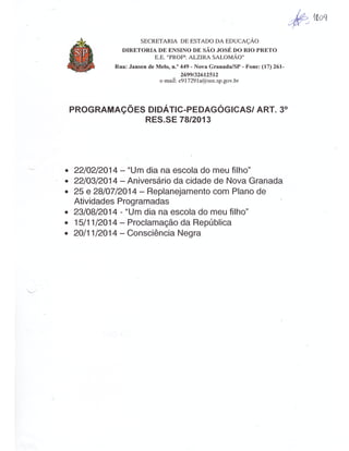 Plano Gestão EE Profa Alzira Salomão