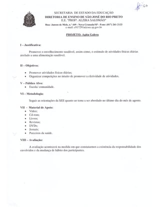 Plano Gestão EE Profa Alzira Salomão