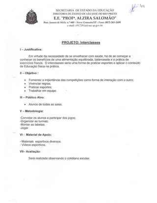 Plano Gestão EE Profa Alzira Salomão