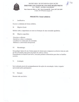 Plano Gestão EE Profa Alzira Salomão