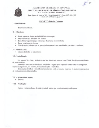 Plano Gestão EE Profa Alzira Salomão