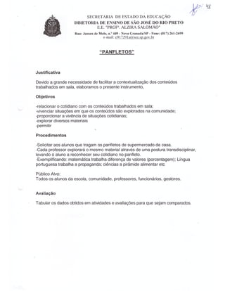 Plano Gestão EE Profa Alzira Salomão