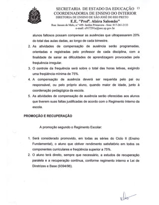 Plano Gestão EE Profa Alzira Salomão