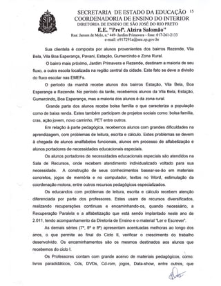 Plano Gestão EE Profa Alzira Salomão