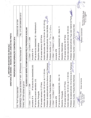 Plano Gestão EE Profa Alzira Salomão
