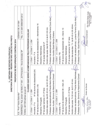 Plano Gestão EE Profa Alzira Salomão