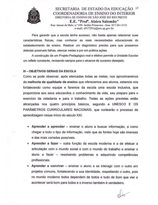 Plano Gestão EE Profa Alzira Salomão