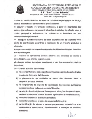 Plano Gestão EE Profa Alzira Salomão