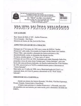 Plano Gestão EE Profa Alzira Salomão