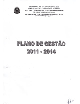 Plano Gestão EE Profa Alzira Salomão