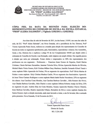 Plano Gestão EE Profa Alzira Salomão