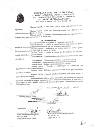 Plano Gestão EE Profa Alzira Salomão