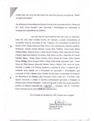 Plano Gestão EE Profa Alzira Salomão