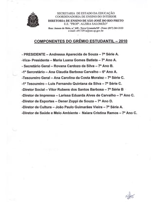 Plano Gestão EE Profa Alzira Salomão