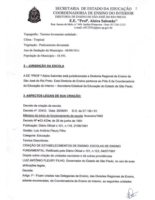 Plano Gestão EE Profa Alzira Salomão