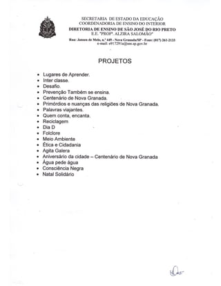 Plano Gestão EE Profa Alzira Salomão