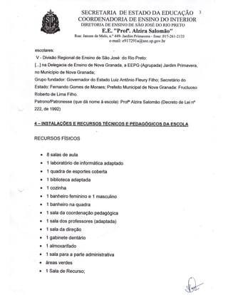 Plano Gestão EE Profa Alzira Salomão