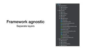Framework agnostic
Separate layers
 