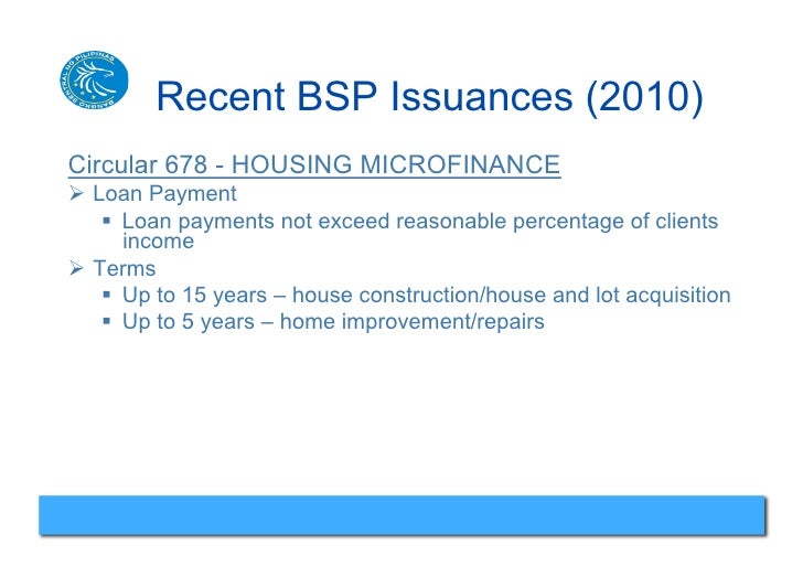 RRT 2010 Recent BSP Regulations and Issuances