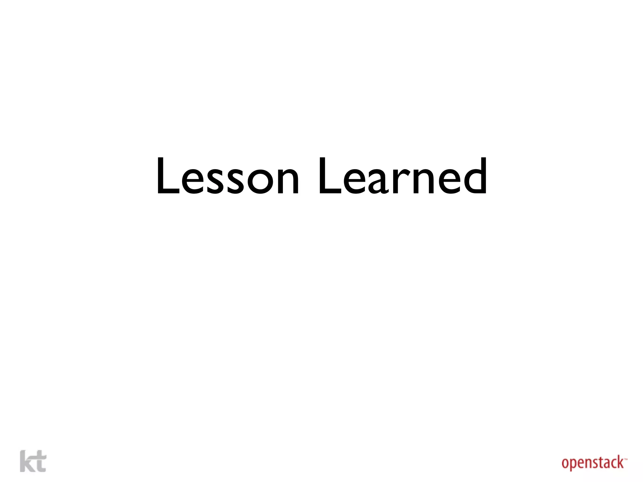 Lesson Learned
 