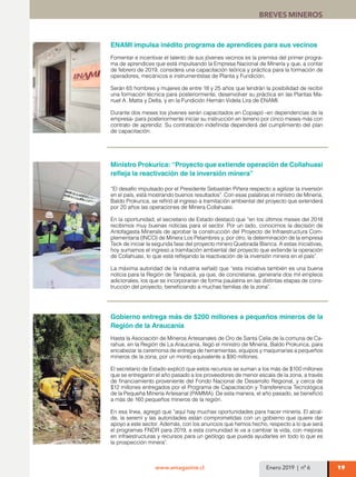 Enero 2019 | nº 6
26 www.amagazine.cl
NOTA
Como Especialista Sénior en Salud Ocupacional el foco
principal de la labor de ...