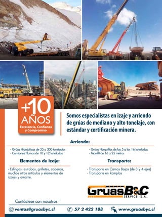 AM | nº 14
36 www.amagazine.cl
ESPECIAL SEGURIDAD
El secretario general de la Cámara minera de Chile, Patri-
cio Cartagena...