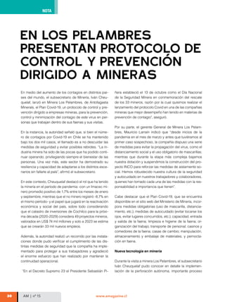FERRETERÍAS
TÉCNICAS
ESPECIAL
Para un desarrollo productivo de la minería se
necesita proveedores dedicados al rubro, con ...