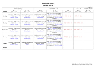 timetable sem v 2023 24 | PDF