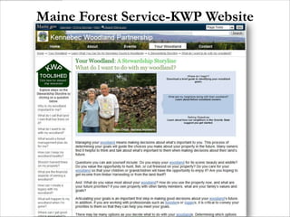 Maine Forest Service-KWP Website
 