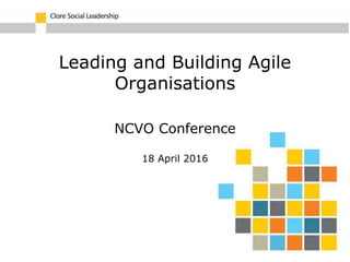 Leading and Building Agile
Organisations
NCVO Conference
18 April 2016
 