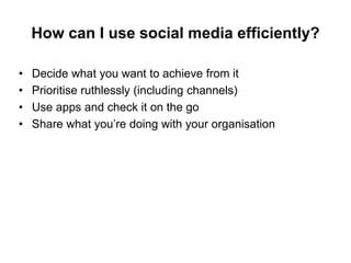 10 Cs of social media
* CharityComms
* A confession
* Some cursing
* A caveat
* A caution
* A chart
* Some cats
* Some com...