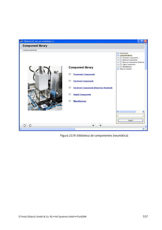 © Festo Didactic GmbH & Co. KG • Art Systems GmbH • FluidSIM 557
Figura 22/9: biblioteca de componentes (neumática)
 
