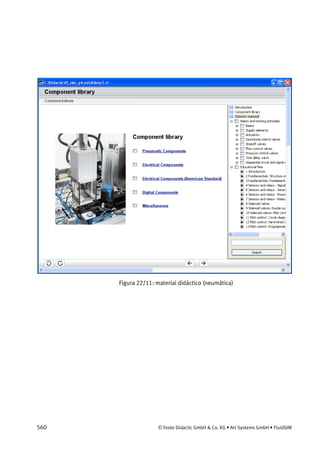 560 © Festo Didactic GmbH & Co. KG • Art Systems GmbH • FluidSIM
Figura 22/11: material didáctico (neumática)
 