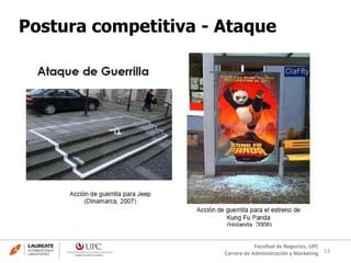 53
Facultad de Negocios, UPC
Carrera de Administración y Marketing
Postura competitiva - Ataque
 