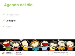 Agenda del día
 Introducción.
 Concepto.
 Pasos.
9
Facultad de Negocios, UPC
Carrera de Administración y Marketing
 
