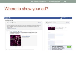 Bob Johnson Consulting, LLC ... @HighEdMarketing

Where to show your ad?

51

 