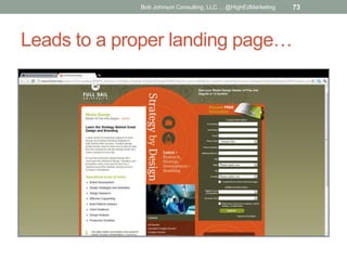 Bob Johnson Consulting, LLC ... @HighEdMarketing

Leads to a proper landing page…

73

 